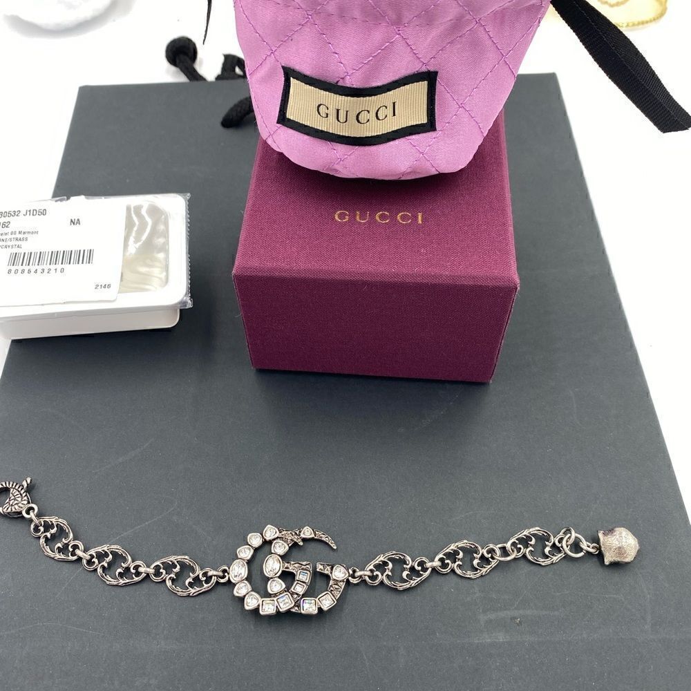 SOLD!!!!!! Authentic Gucci double G Crystal bracelet made in Italy - Picture 6 of 8